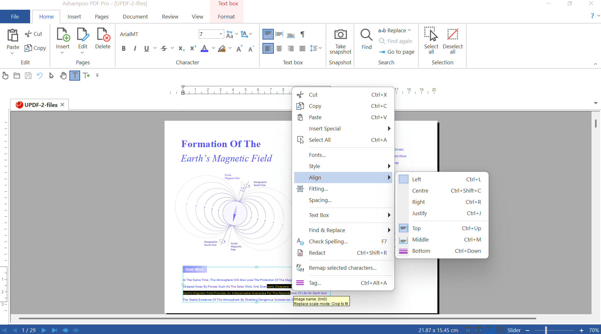 edit feature on ashampoo pdf