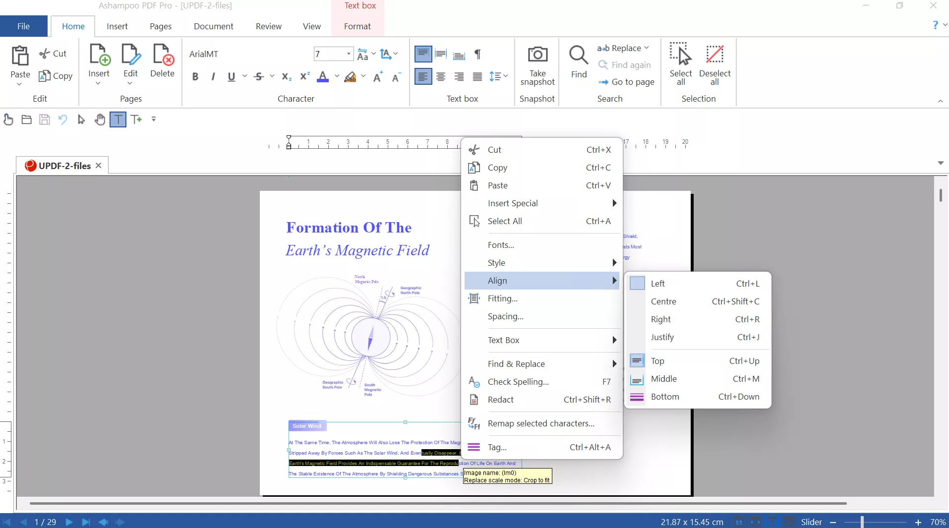 edit feature on ashampoo pdf