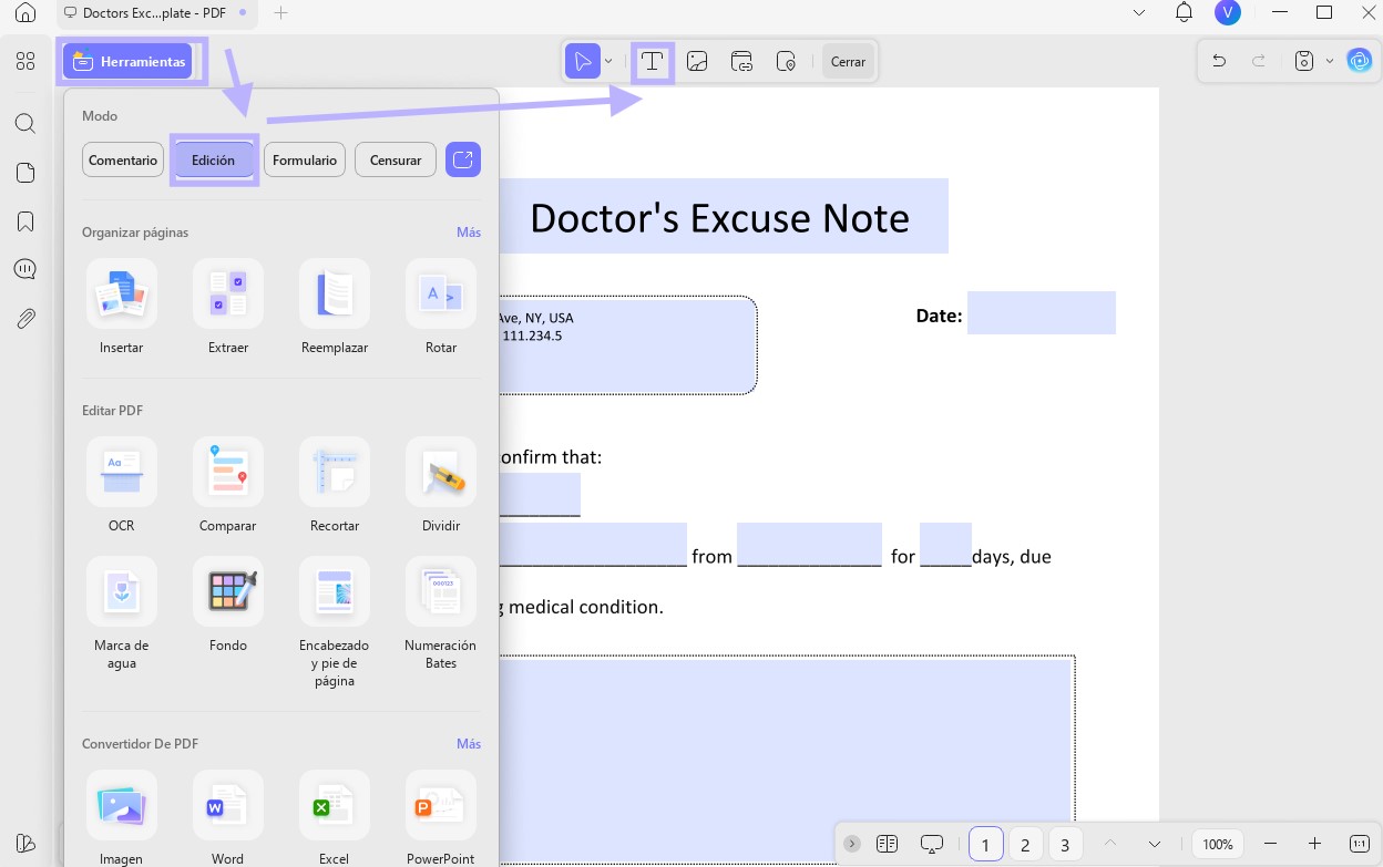 editar texto PDF con UPDF en Windows