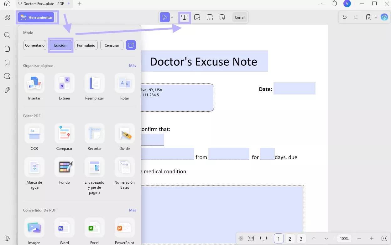 editar texto PDF con UPDF en Windows