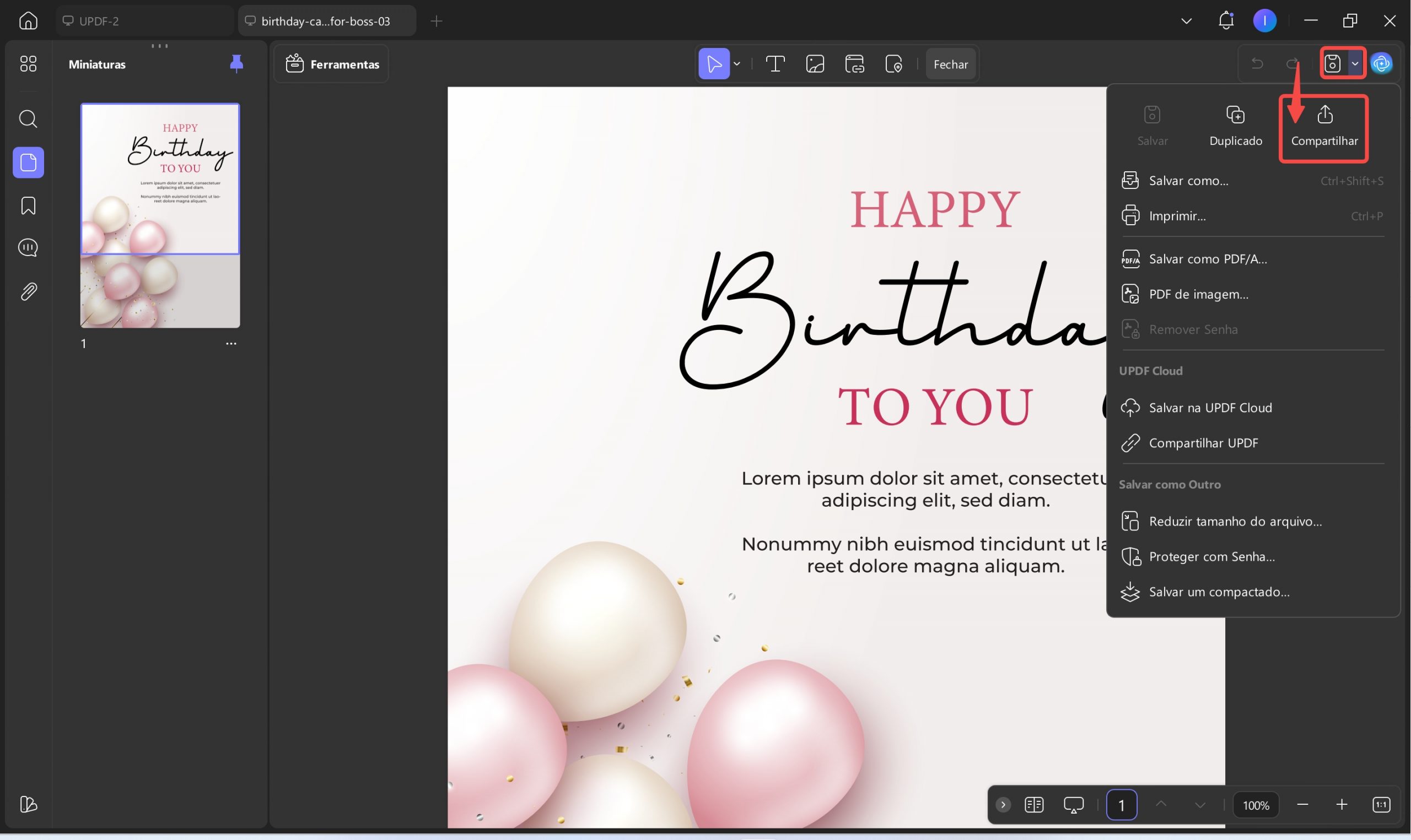Envie o cartão por e-mail para sua avó