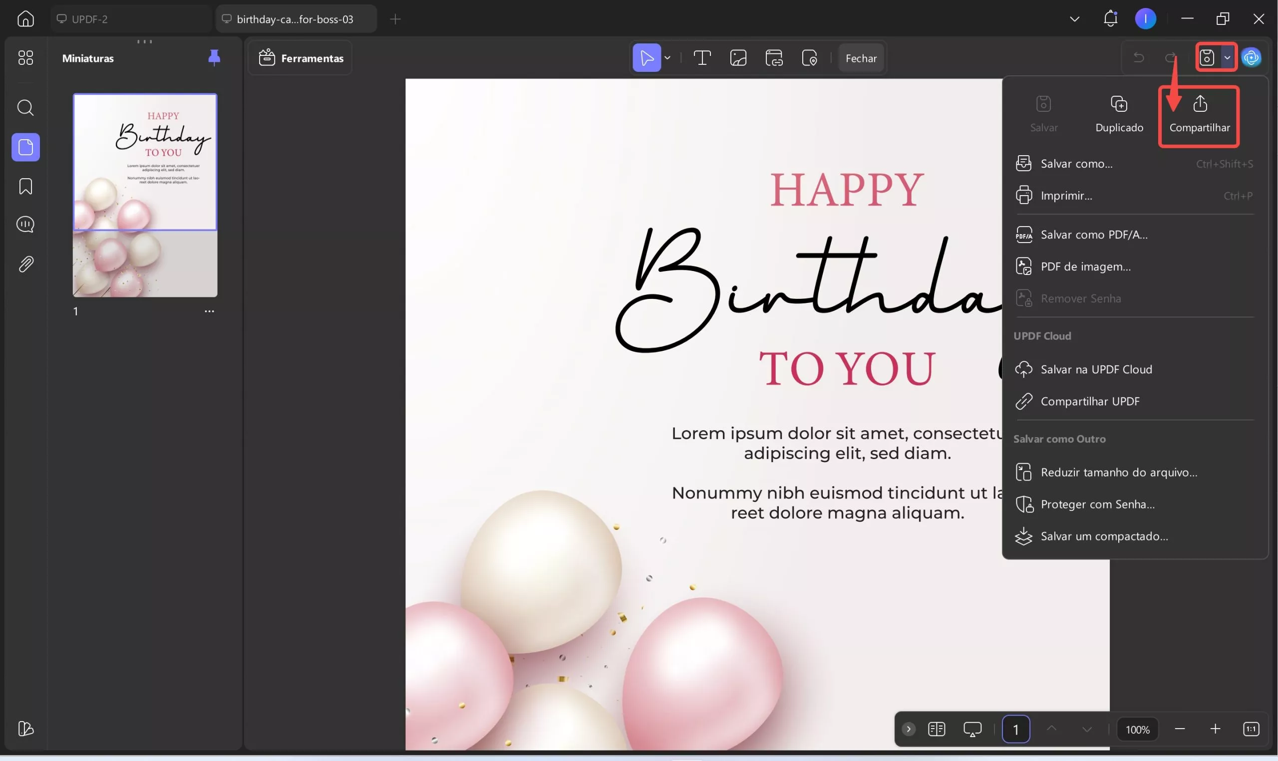 Envie o cartão por e-mail para sua avó