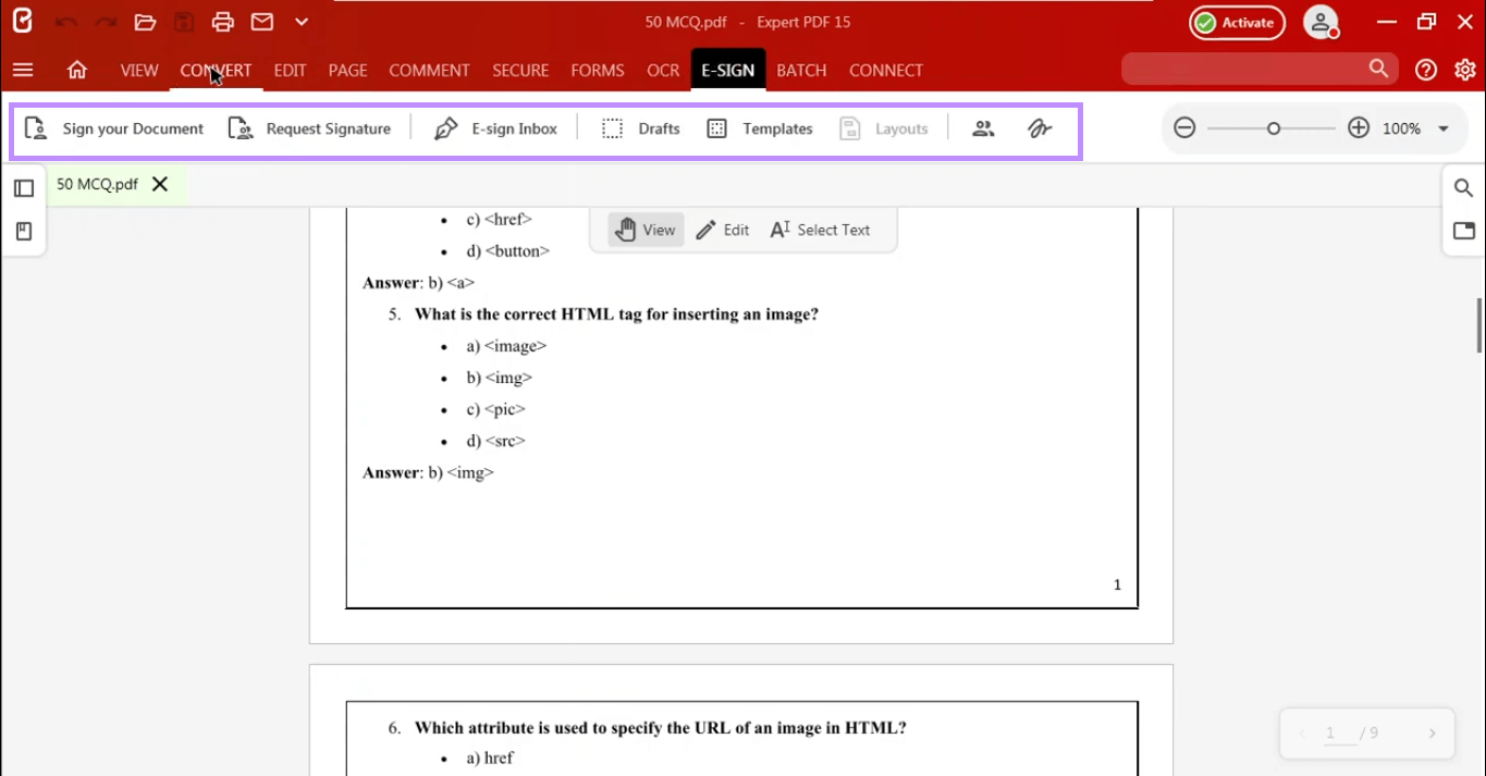 expert pdf e-sign