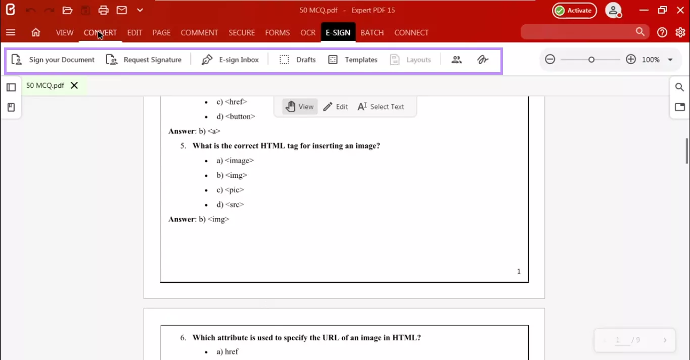 expert pdf e-sign