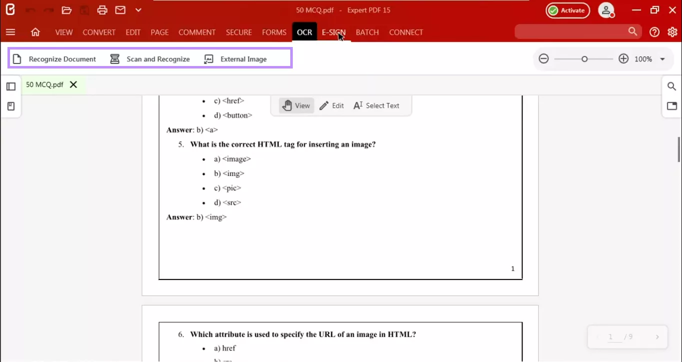 expert pdf ocr