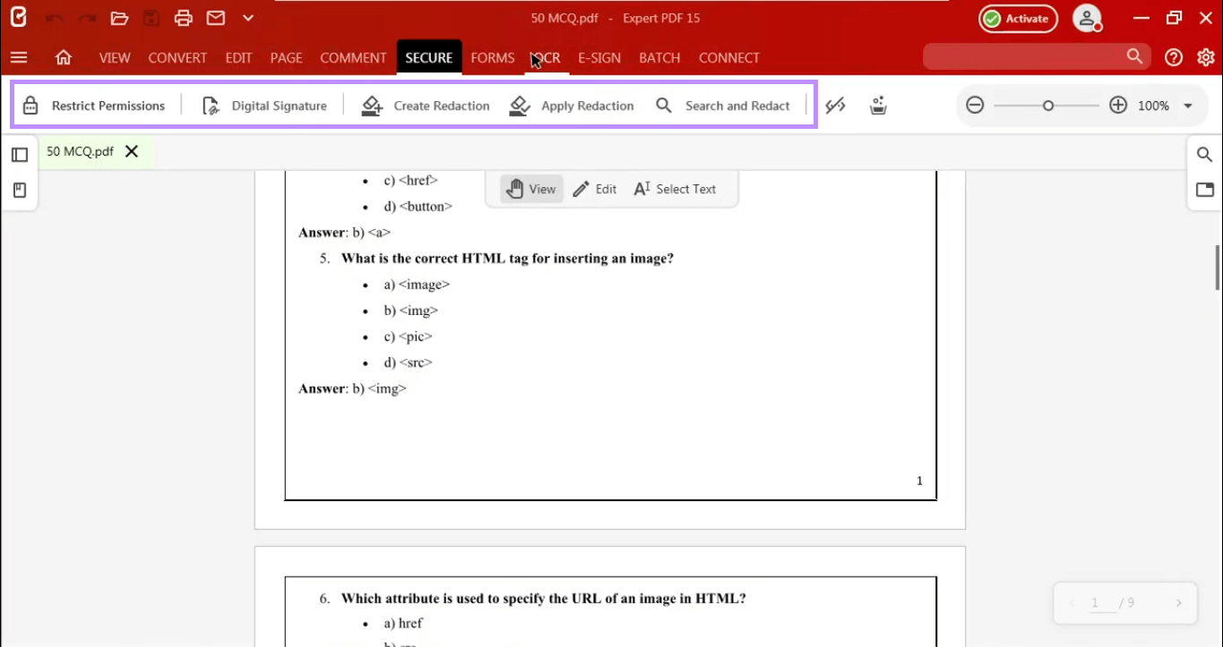 expert pdf secure tool
