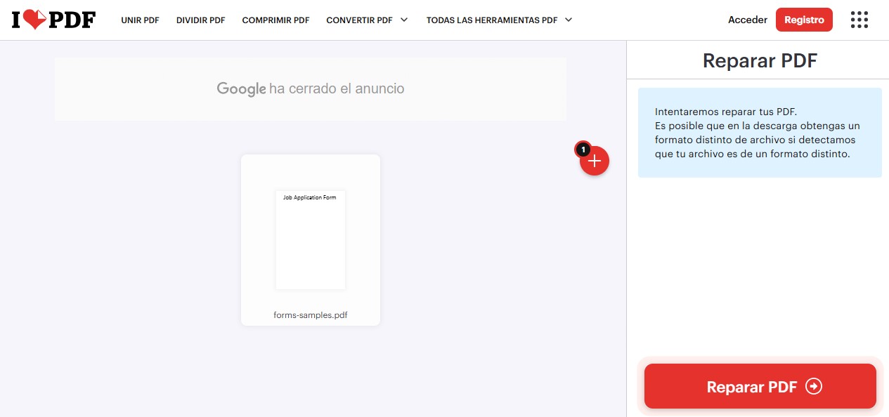 El panel de vista previa de PDF no funciona. Reparar PDF corrupto.