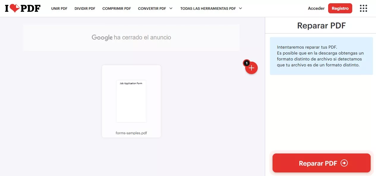 El panel de vista previa de PDF no funciona. Reparar PDF corrupto.