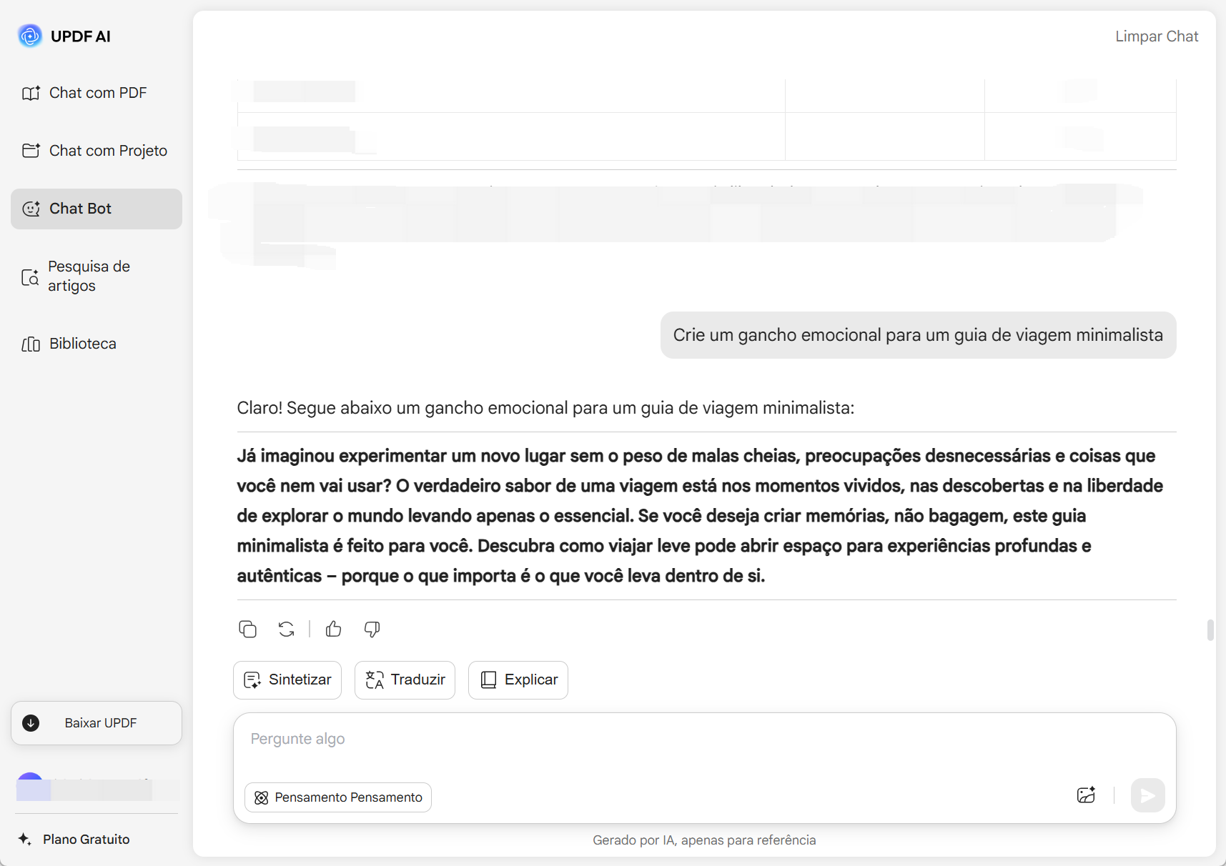 gerar gancho com updf ai online