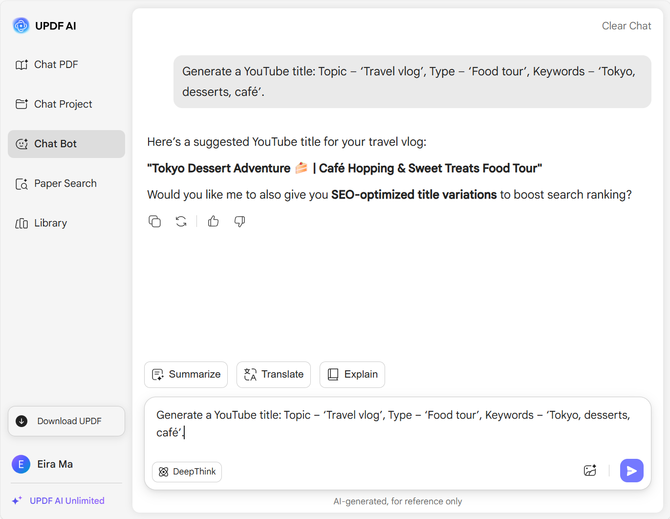 generování názvu YouTube