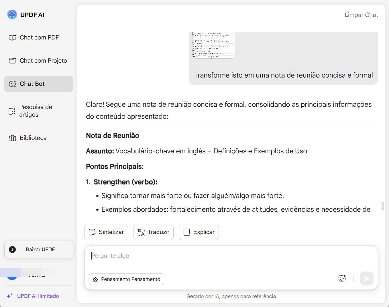 manuscrito para texto