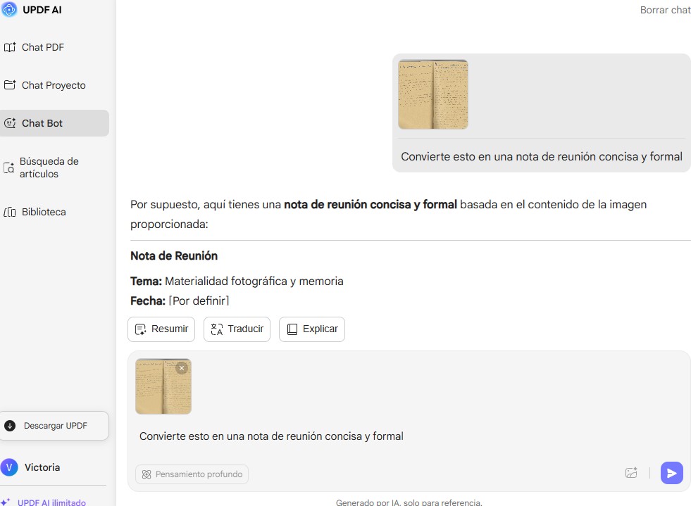 escritura a texto
