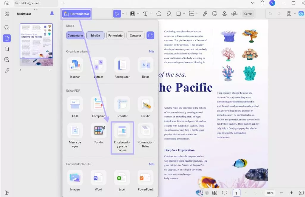 Pie de página diferente en cada página de Word