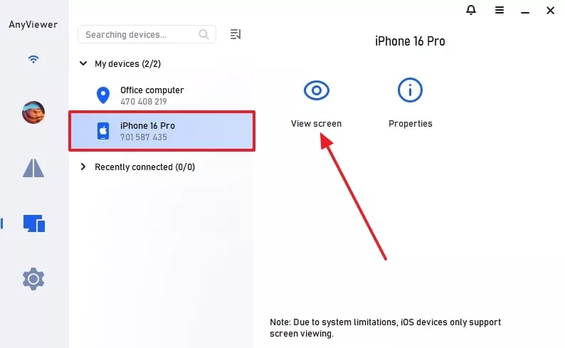 connect devices with anyviewer