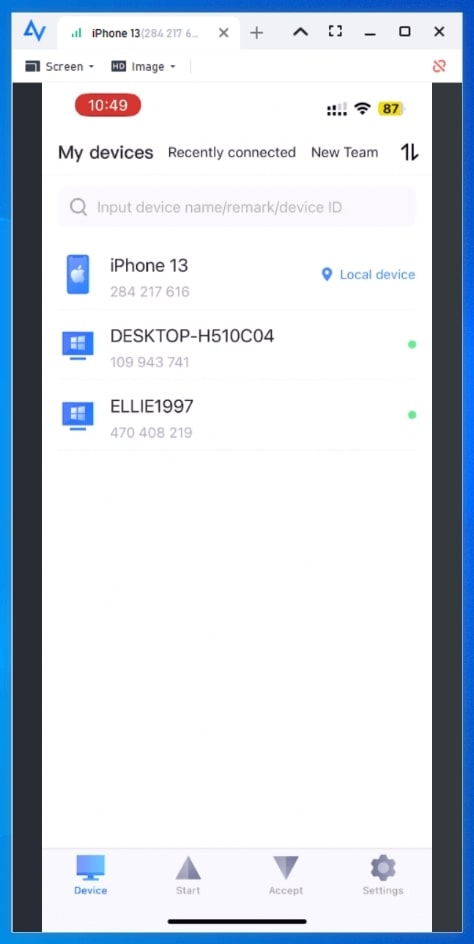 remotely control screen