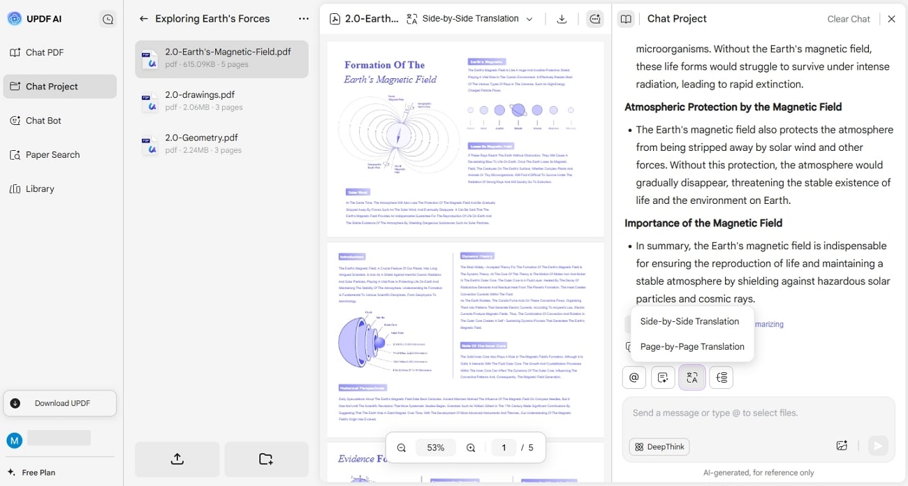 render pdf in another language