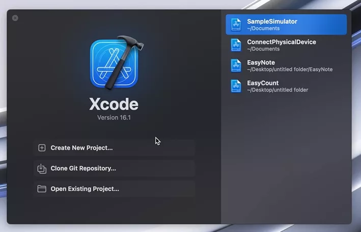 Creating a New Project Using Xcode