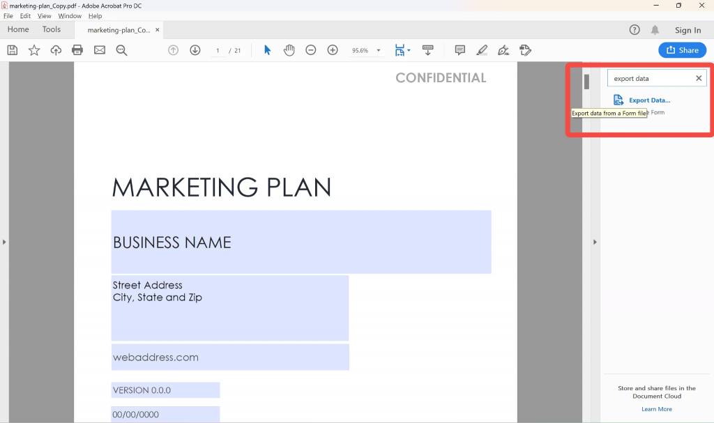 用 Adobe Acrobat 將 PDF 表單資料匯出到 Excel