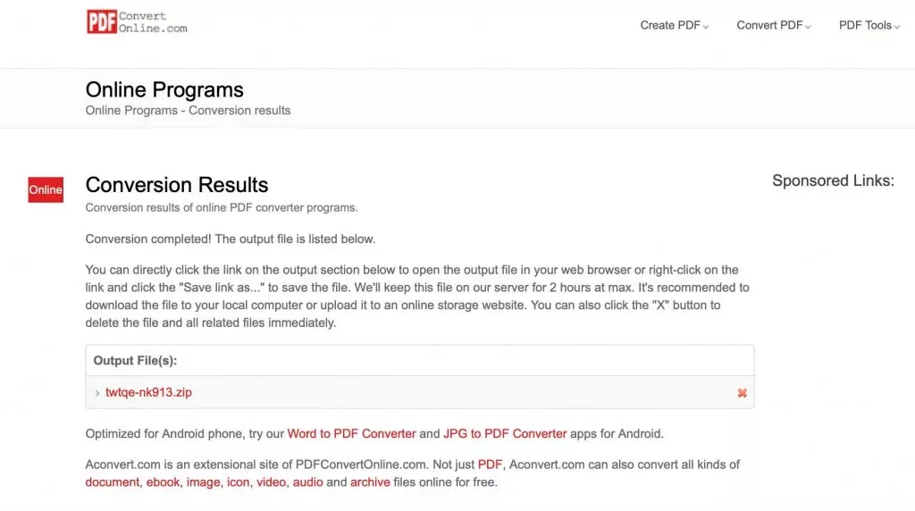 用 PDFConvertOnline 從 PDF 中提取附加檔案