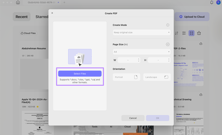 import file for mpo to pdf conversion updf mac