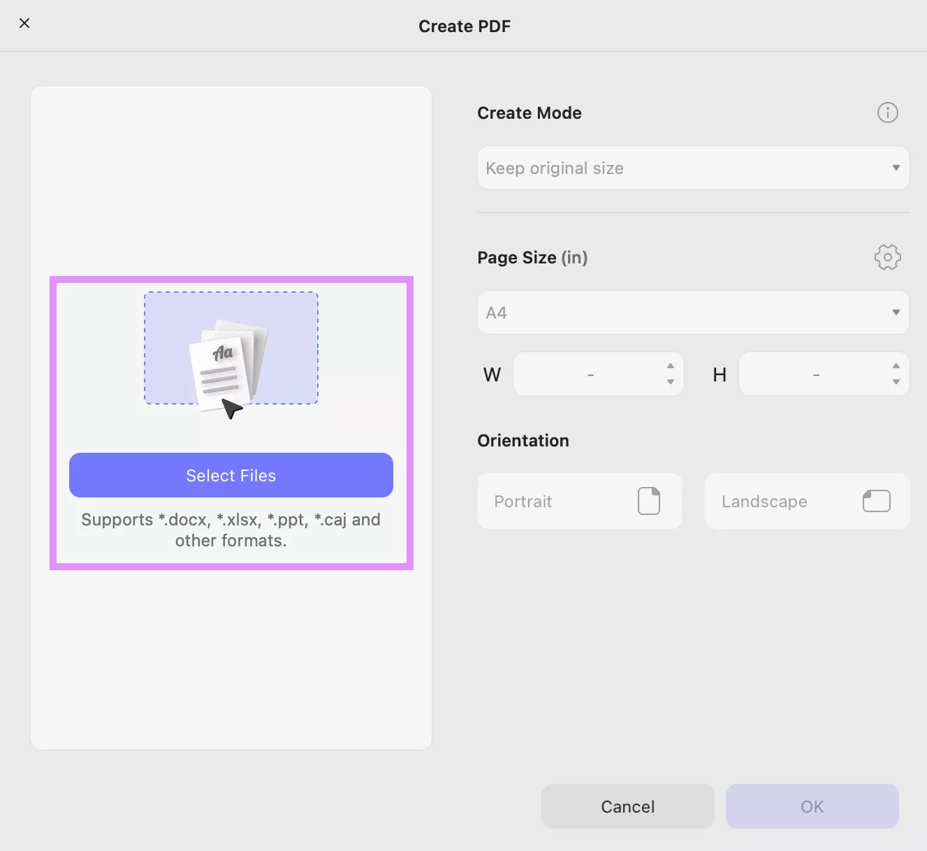 import files for pdf creation updf mac