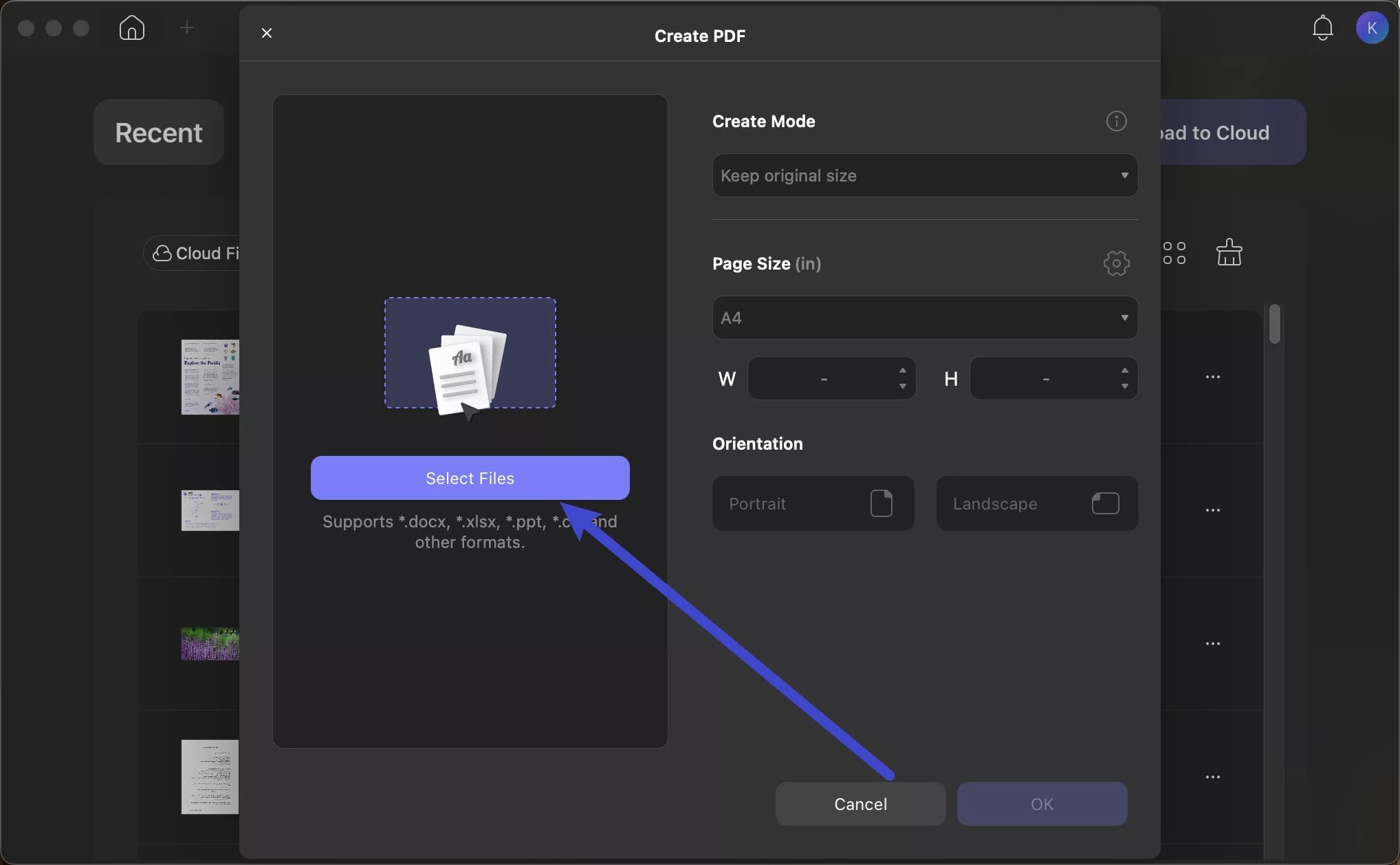 import pef file for conversion updf mac