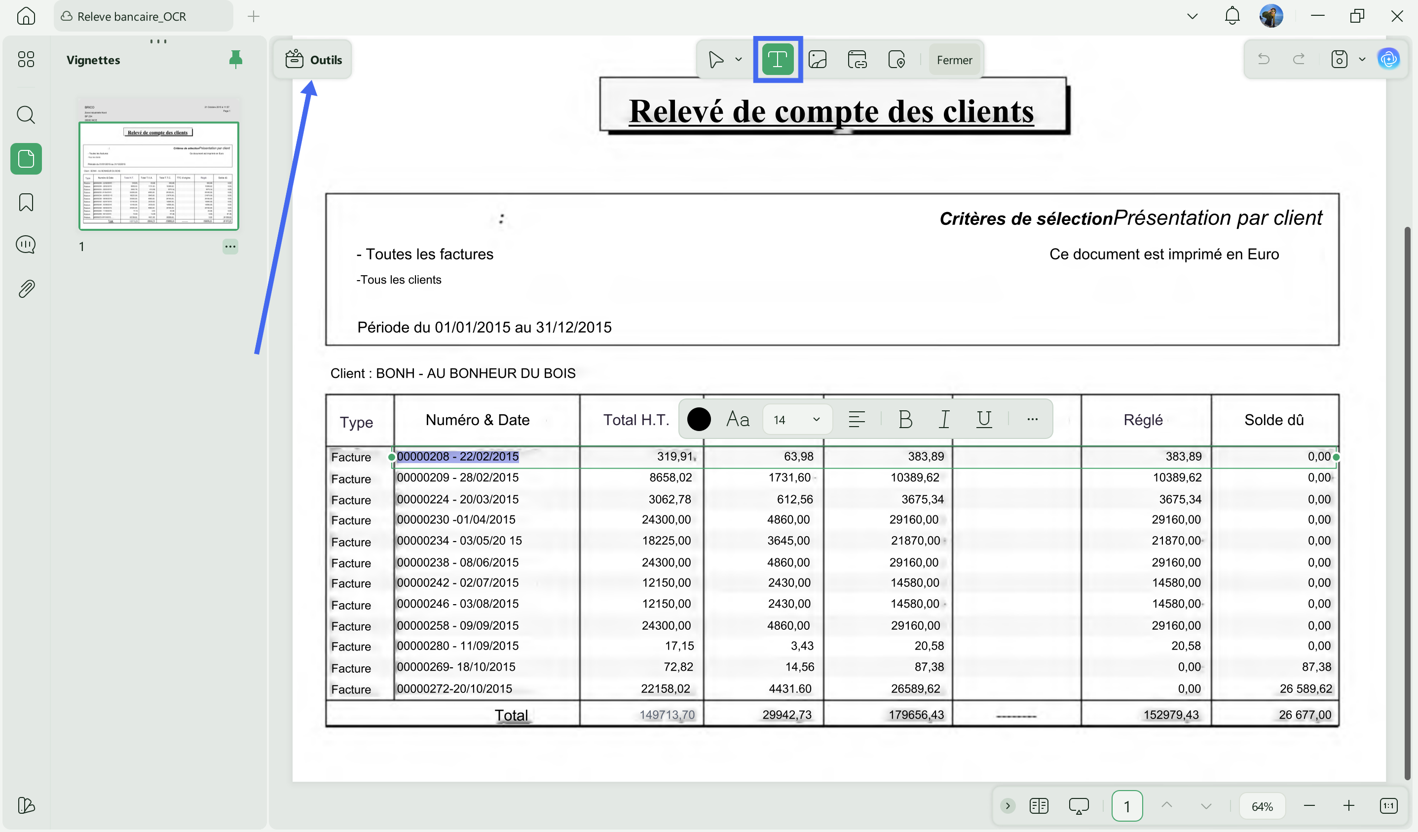 utiliser la fonction d'édition PDF