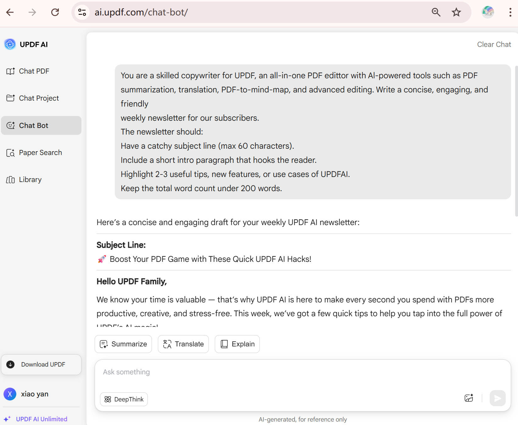 Generate Newsletters