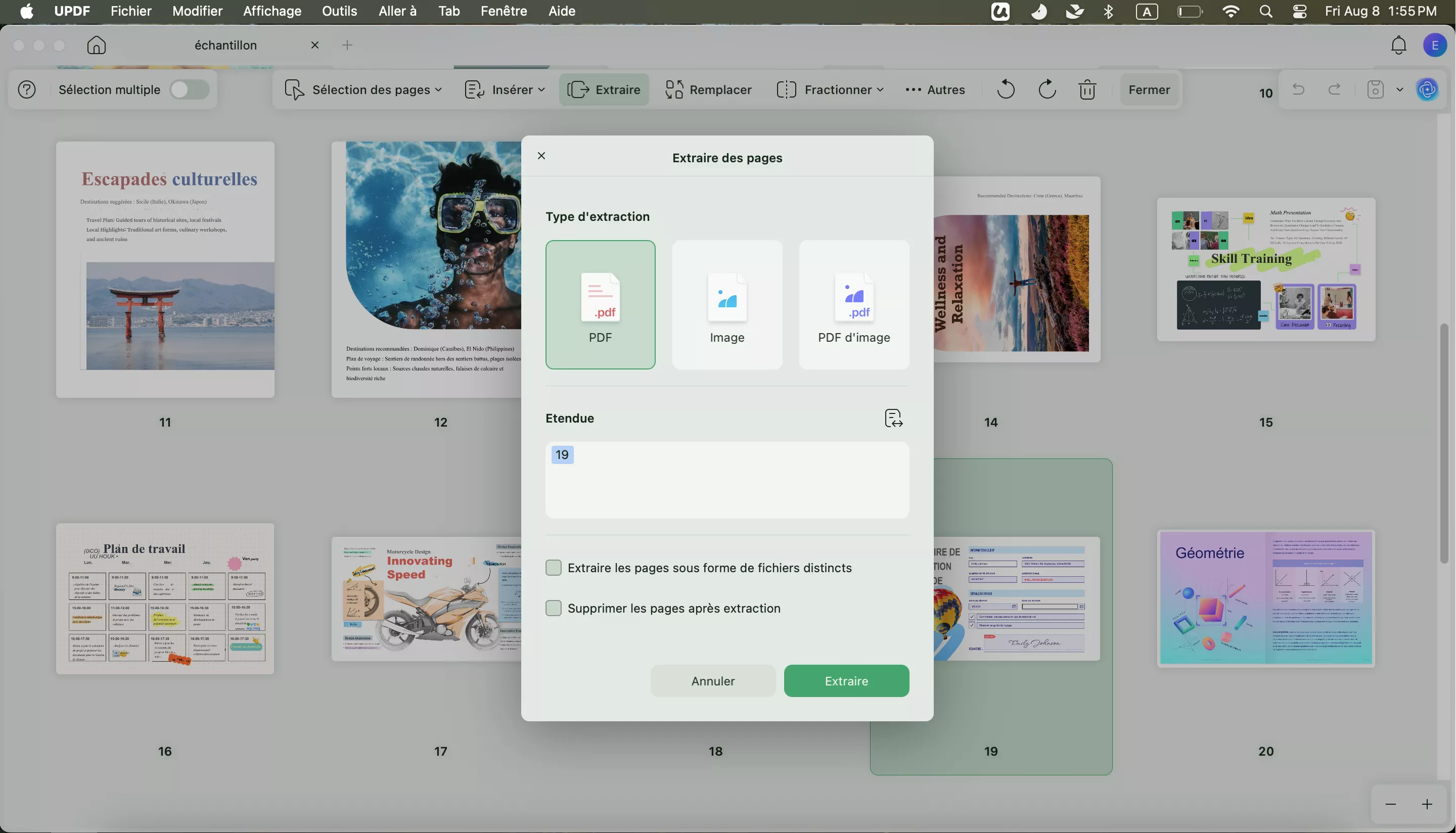 extraire des pages d'un PDF
