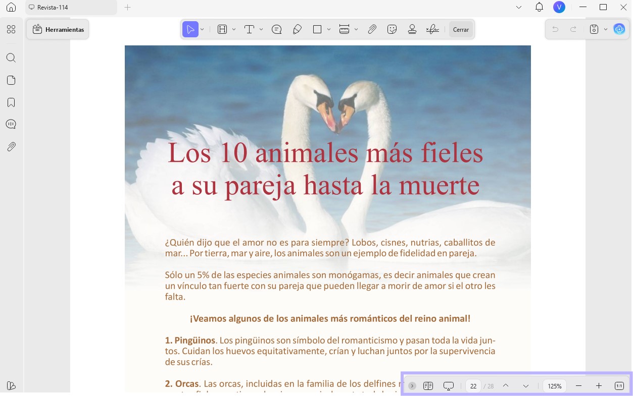 ver miniaturas de PDF a través del modo de organizar