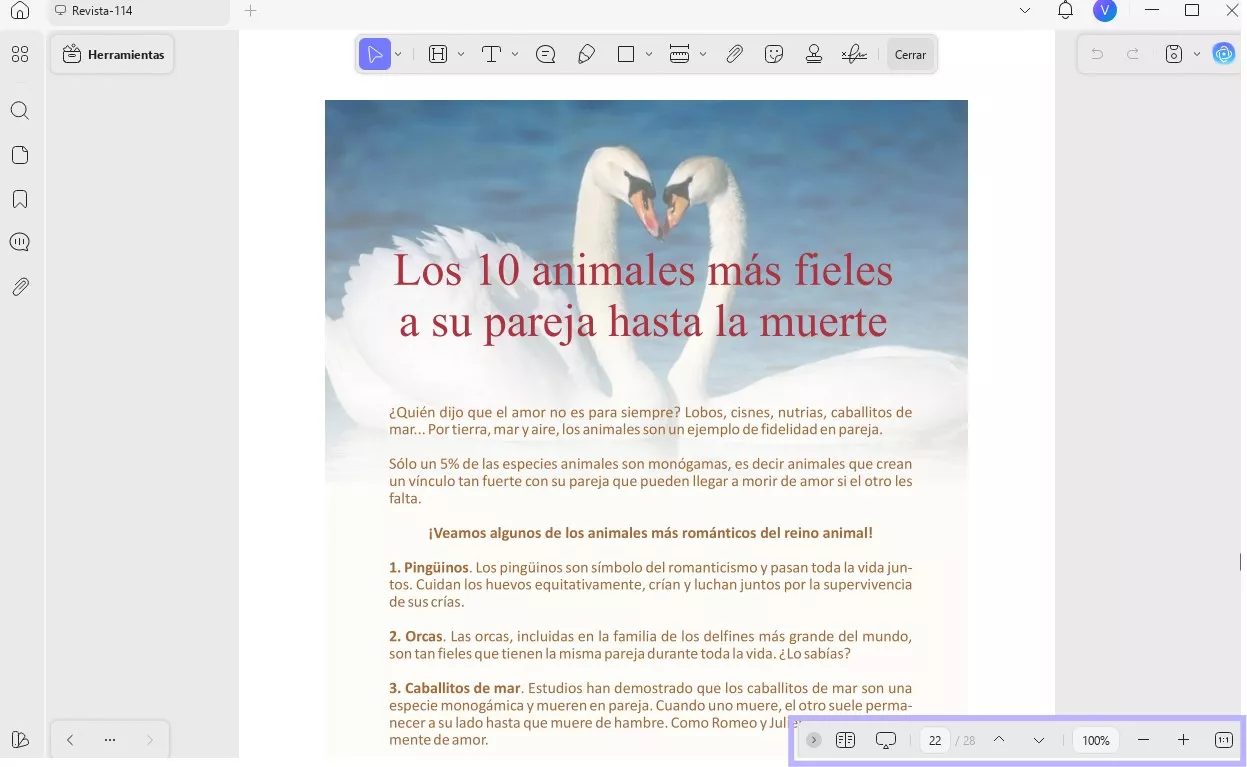 barra de herramientas de vista de PDF en UPDF