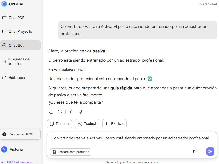 conversor de voz pasiva a activa