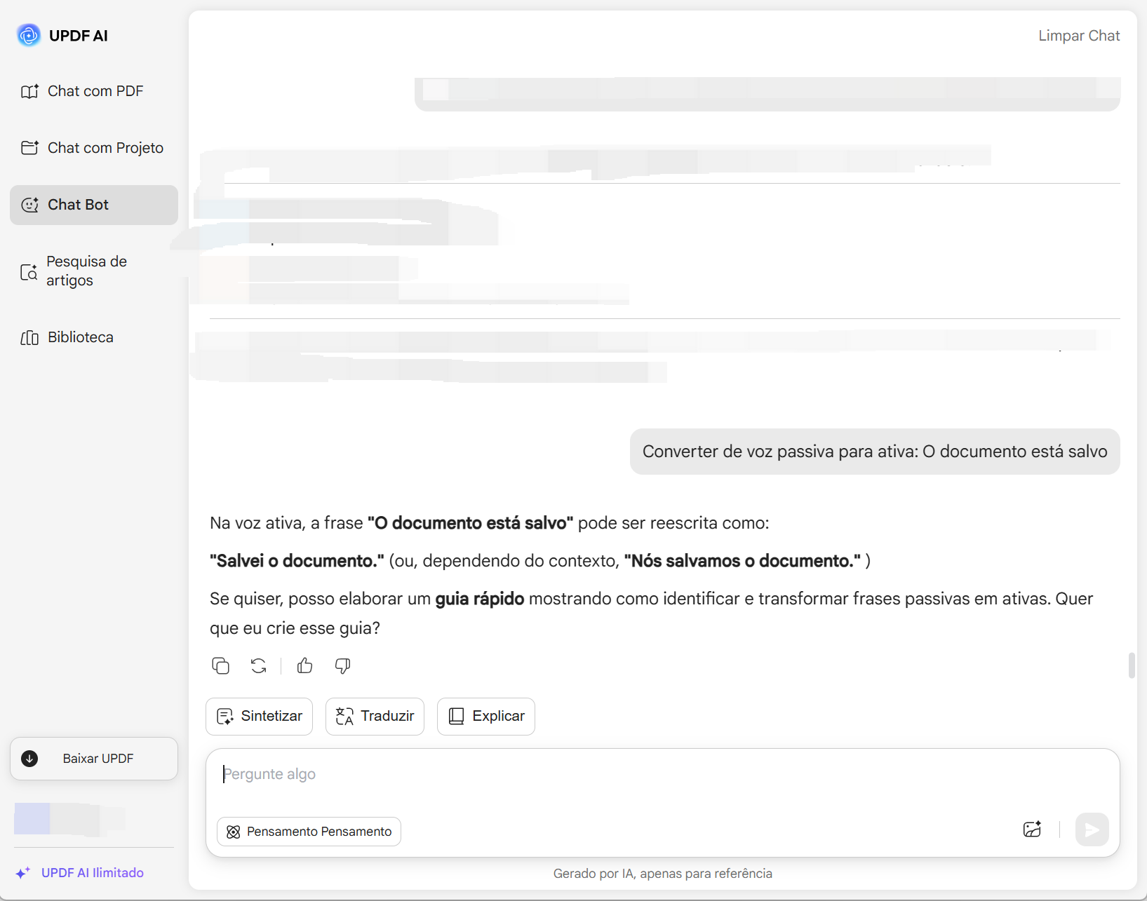 conversor de voz passiva para ativa
