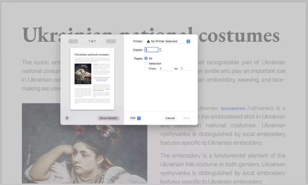 la impresora de PDF Expert.