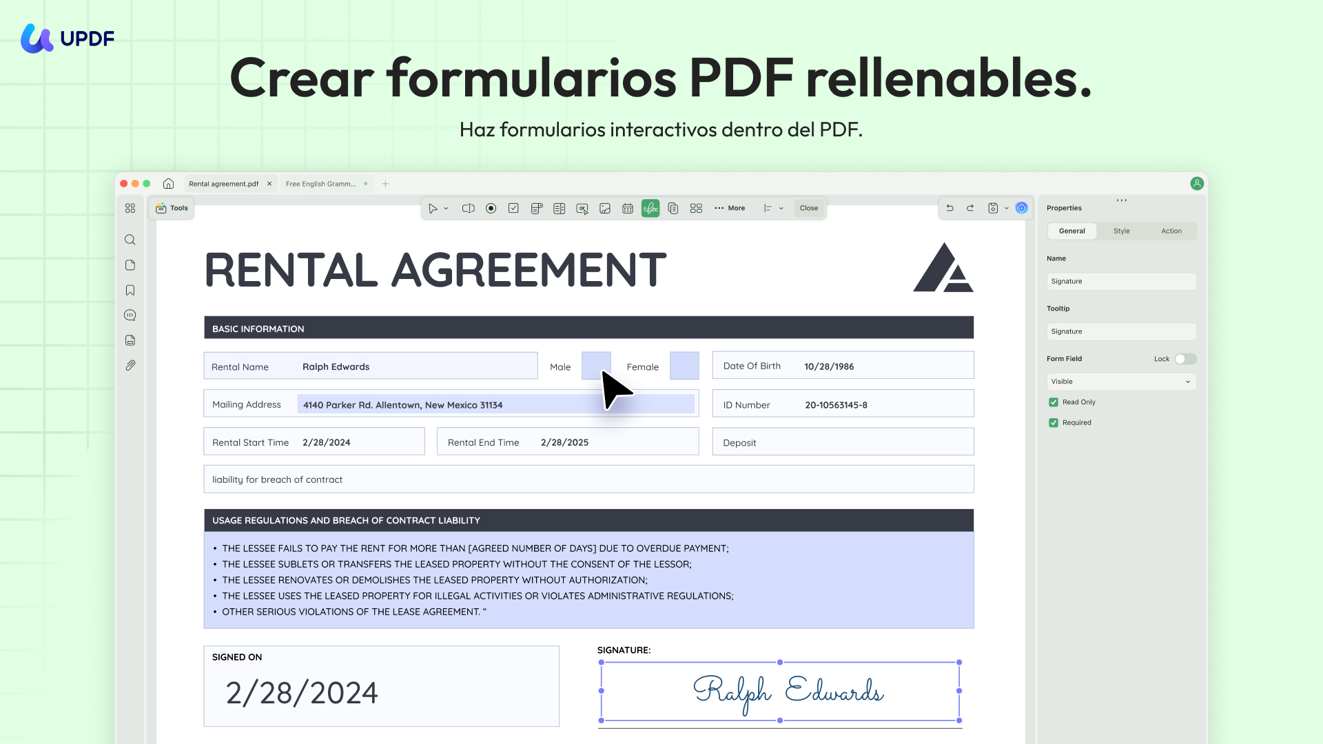 crear formularios PDF rellenables