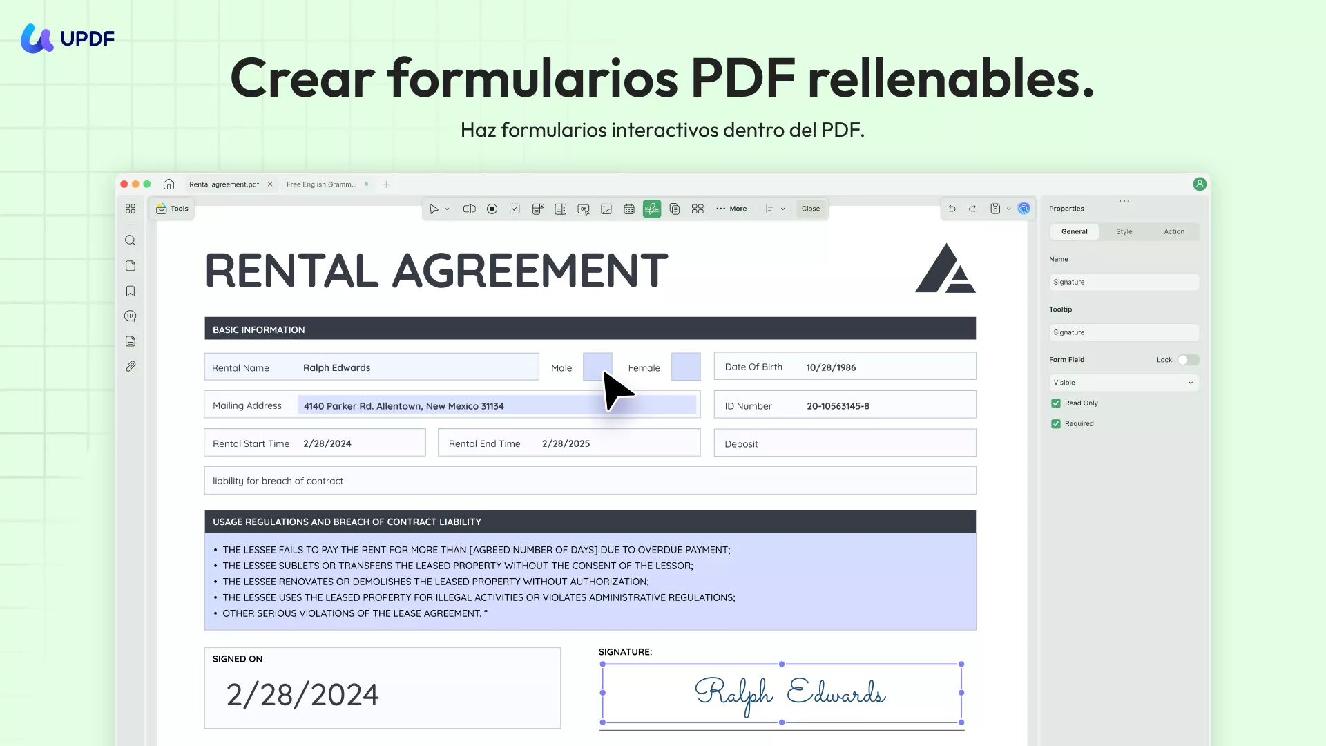 crear formularios PDF rellenables