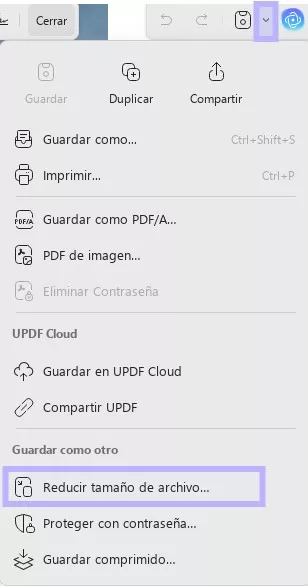 El panel de vista previa de PDF no funciona, reduce el tamaño del archivo
