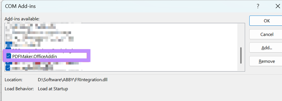  PDFMaker.OfficeAddin excel