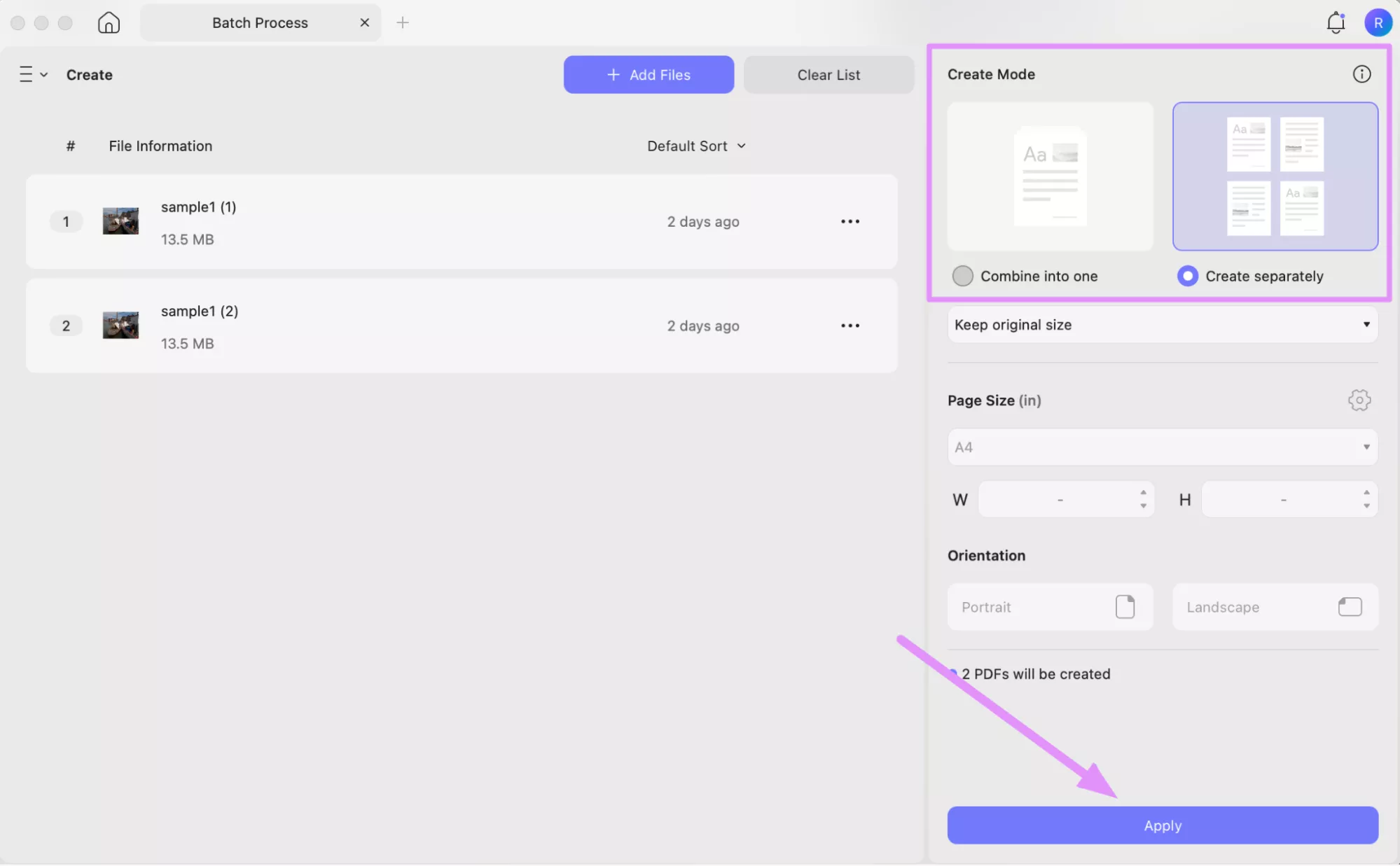 pick batch creation mode updf mac to batch convert rw2 to pdf