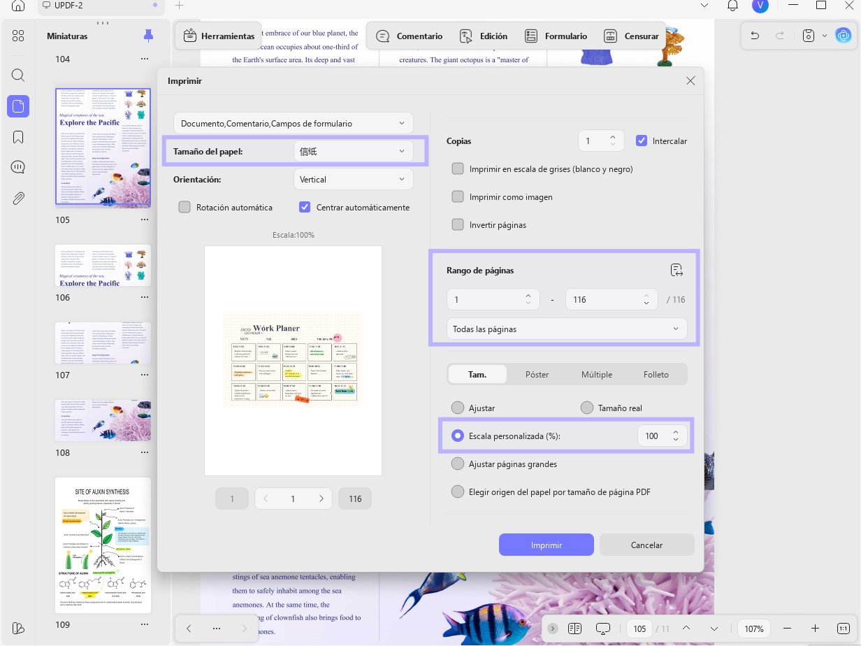 (cómo imprimir un PDF ampliado - impresión por lotes)