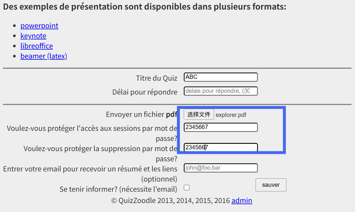 créateur de quiz à partir d'un fichier PDF, choisissez un fichier