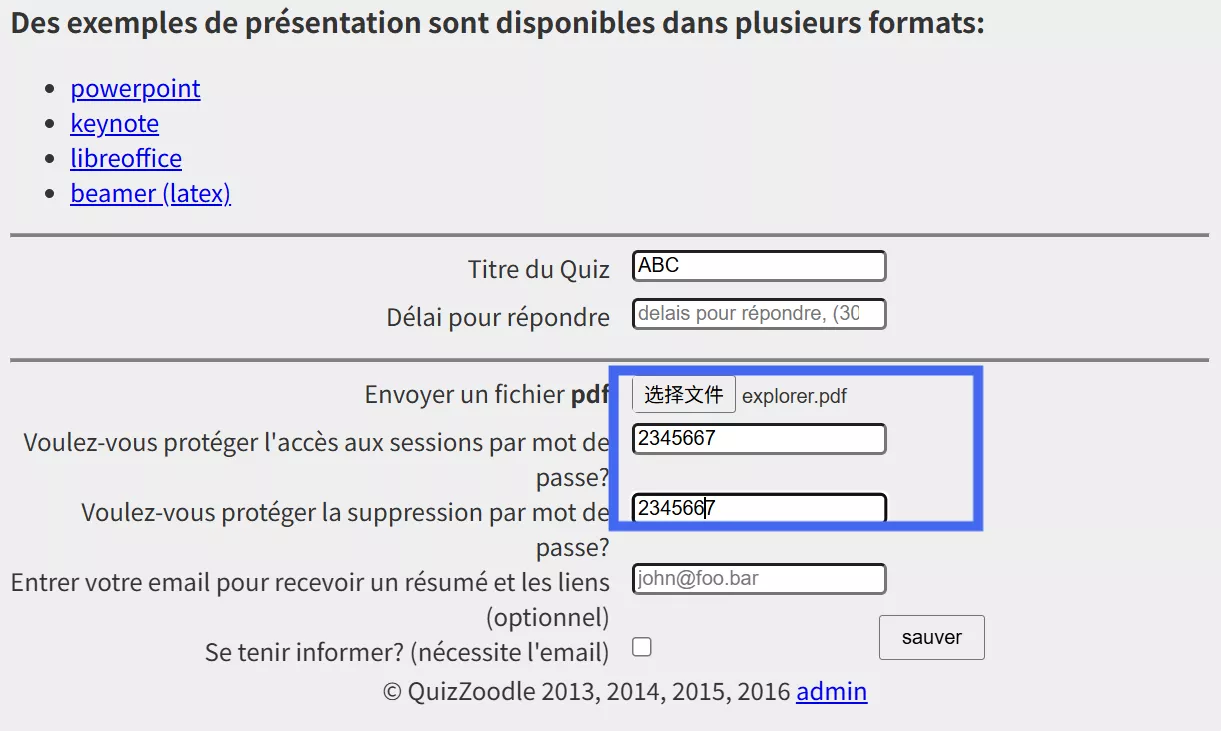 créateur de quiz à partir d'un fichier PDF, choisissez un fichier