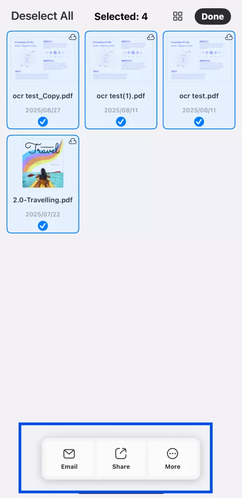 select all the cloud files