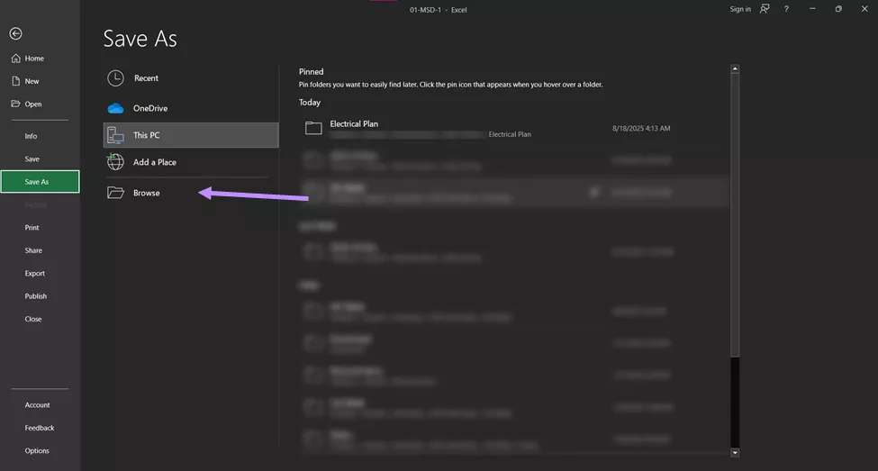 Select Browse