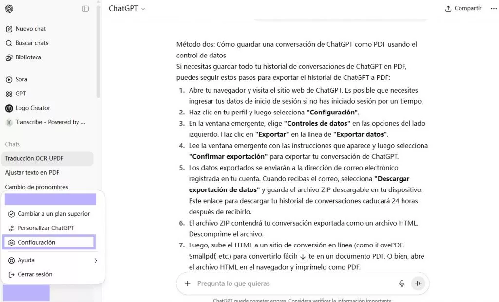 conficuracion gpt
