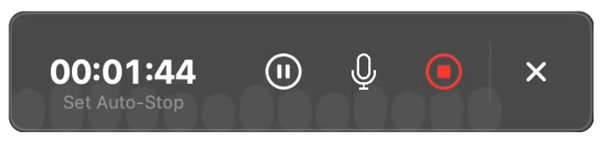 start recording and observe sound