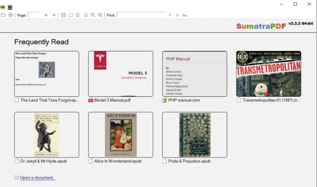 Lector de PDF Sumatra