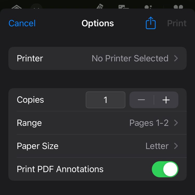 tap to select pages to split as one file
