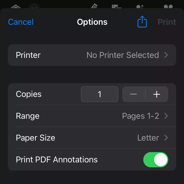 tap to select pages to split as one file