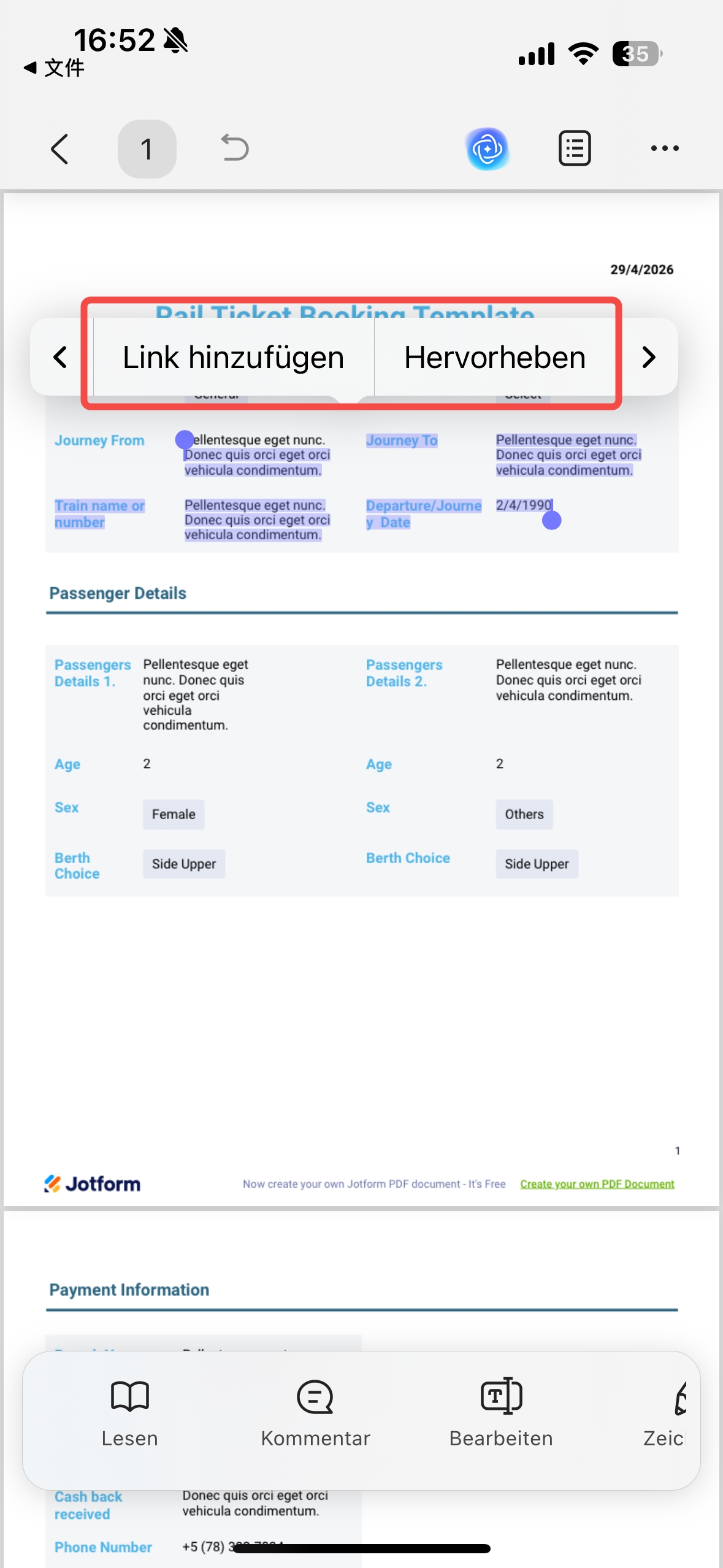 Ändern des Textes in einer PDF-Datei 